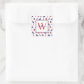 Vornehme nautische Segelboot-Monogramme Quadratischer Aufkleber (Tasche)