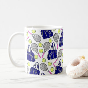 Vornehme Navy-Tennistaschen Schläger & Bälle Kaffe Kaffeetasse