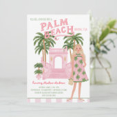 Vornehme Palm Beach Hütte Braut Tee oder Dusche Einladung (Stehend Vorderseite)