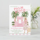 Vornehme Palm Beach Hütte Braut Tee oder Dusche Einladung (Stehend Vorderseite)