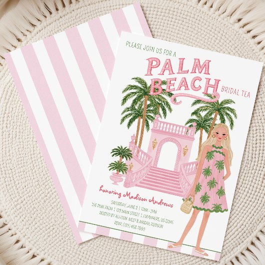 Vornehme Palm Beach Hütte Braut Tee oder Dusche Einladung