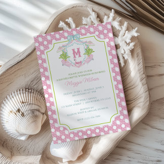 Vornehme Palm Beach-Monogramm-Krone-Party Einladung