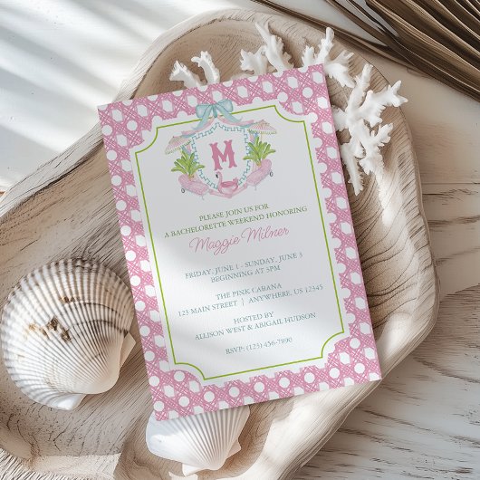 Vornehme Palm Beach-Monogramm-Krone-Party Einladung