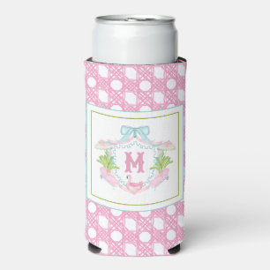 Vornehme Palm Beach-Monogramm-Krone Selters Dosenkühler