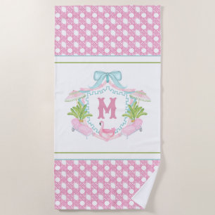 Vornehme Palm Beach-Monogramm-Krone Strandtuch