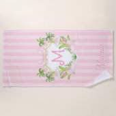 Vornehme Palm Beach Monogramm-Krone Strandtuch (Vorderseite)