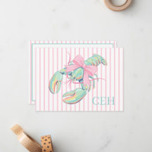Vornehme Pastell-Wasserfarbe-Hummer-Monogramm