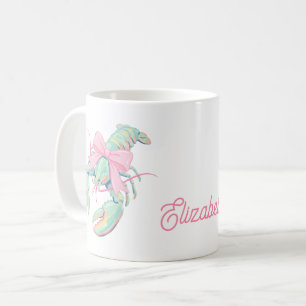 Vornehme Pastell-Wasserfarben-Hummer Personalisier Kaffeetasse