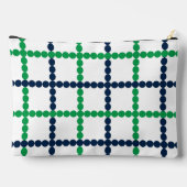 Vornehme Perlen-Windowpane Grün & Navy Zubehörtasche (Rückseite)