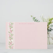 Vornehme personalisierte Blumenmuster Briefpapier (Stehend Vorderseite)