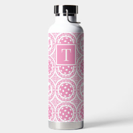 Vornehme Pickleball-Damaske - Rosa Dink-Muster Trinkflasche