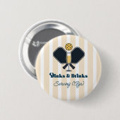 Vornehme Pickleball-Dinks-&-Drinks-Serve-Alter Button (Vorne & Hinten)
