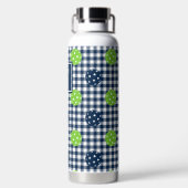 Vornehme Pickleball-Gingham - Navy & Lime Trinkflasche (Rückseite)
