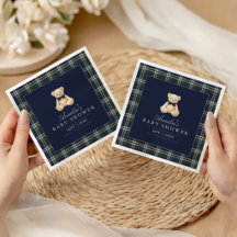 Vornehme Polo-Tartan-Teddybär-Jungen-Baby-Party