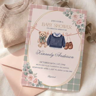 Vornehme Polo-Teddybär-Baby-Shower-Einladung Einladung