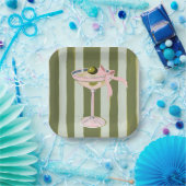 Vornehme rosa Martini-Cocktailplatten Pappteller (Party)