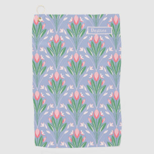 Vornehme rosa Tulpen Golfhandtuch für sie