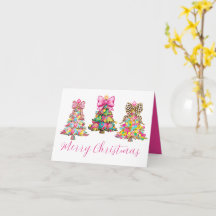 Vornehme rosa und grüne Weihnachtsbäume