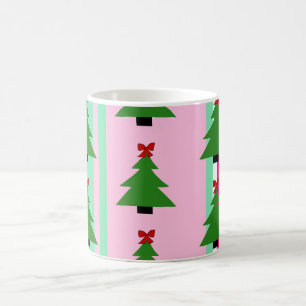 Vornehme rosa Weihnachtsbaum-Tasse Kaffeetasse