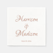 Vornehme Rose Gold Benutzerdefinierter Skriptname Serviette (Vorderseite)