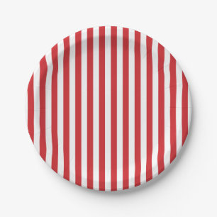 Vornehme rote Streifen-Pastell-Papierplatten Pappteller