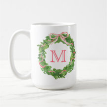 Vornehme rote und grüne monogrammierte Weihnachtsg
