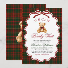Vornehme rote Weihnachts-Tartan-Teddybär-Baby-Part
