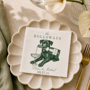 Vornehme Sage-Grün Labrador Champagner Hochzeit Serviette