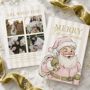 Vornehme Santa-Familienfoto-Weihnachten Feiertagskarte