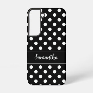 Vornehme schwarze und weiße Polka-Punkte Personali Samsung Galaxy Hülle