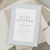 Vornehme Seersucker-Streifen blau-weiße Babyparty-