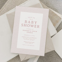 Vornehme Seersucker-Streifen-Rosa-Baby-Party
