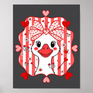 Vornehme süße Gans Kokette Schleife Valentinstag F Poster