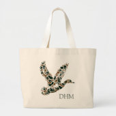 Vornehme Tarnente Monogramm Jumbo Stoffbeutel (Vorne)