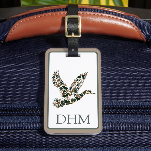 Vornehme Tarnenten Monogramm Gepäckanhänger (Vorderseite Insitu 2)