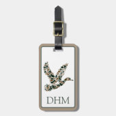 Vornehme Tarnenten Monogramm Gepäckanhänger (Vorderseite vertikal)