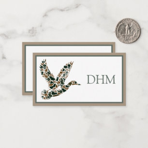 Vornehme Tarnung Stockenten-Monogramm Mitteilungskarte