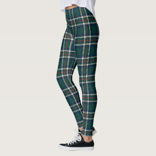 Vornehme Tartan Karo Grün Navy Weihnachten  Leggings