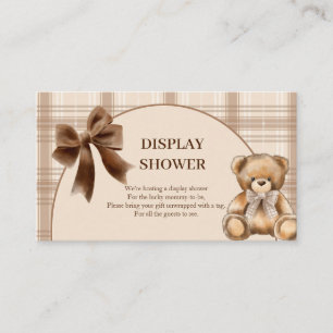 Vornehme Teddybär-Beige-Kariert-Anzeige-Dusche Begleitkarte