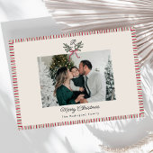 Vornehme Weihnachtskarte mit Monogramm und Familie