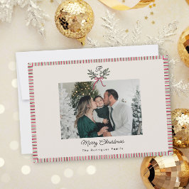 Vornehme Weihnachtskarte mit Monogramm und Familie