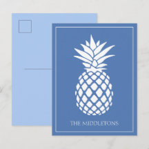 Vornehme weiße Ananas auf Blau