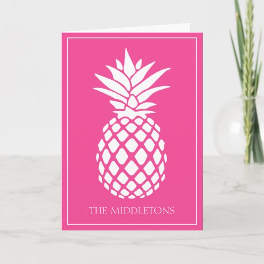 Vornehme weiße Ananas auf Rosa (Vorderseite)