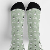 Vornehme weiße Schleife Golf Muster Monogramm  Socken (Oben)