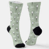 Vornehme weiße Schleife Golf Muster Monogramm  Socken (Gewinkelt)
