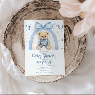 Vornehmer Bär-Junge Casual Baby Shower Einladung