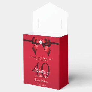 Vornehmer Edelstein-Bogen u. Band-40. Geburtstag Geschenkschachtel