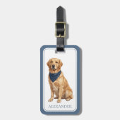 Vornehmer Golden Retriever Gepäckanhänger (Vorderseite vertikal)
