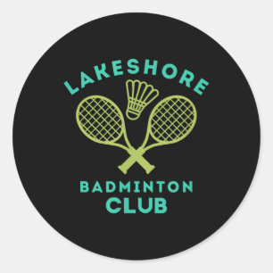 Vornehmer Grafik des Badminton-Clubs am Lakeshore  Runder Aufkleber