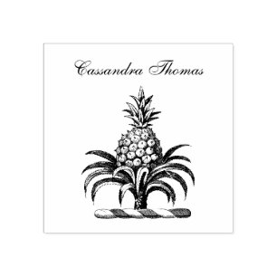 Vornehmer heraldischer Ananas-Wappen-Wappenschild Gummistempel